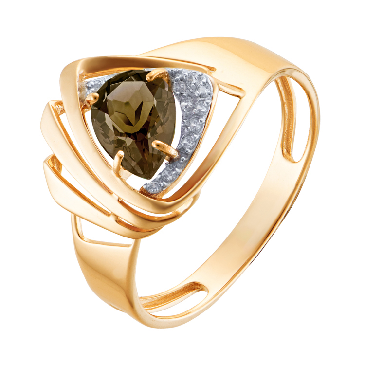 Кольцо, золото, раухтопаз, кл4005-4-01
